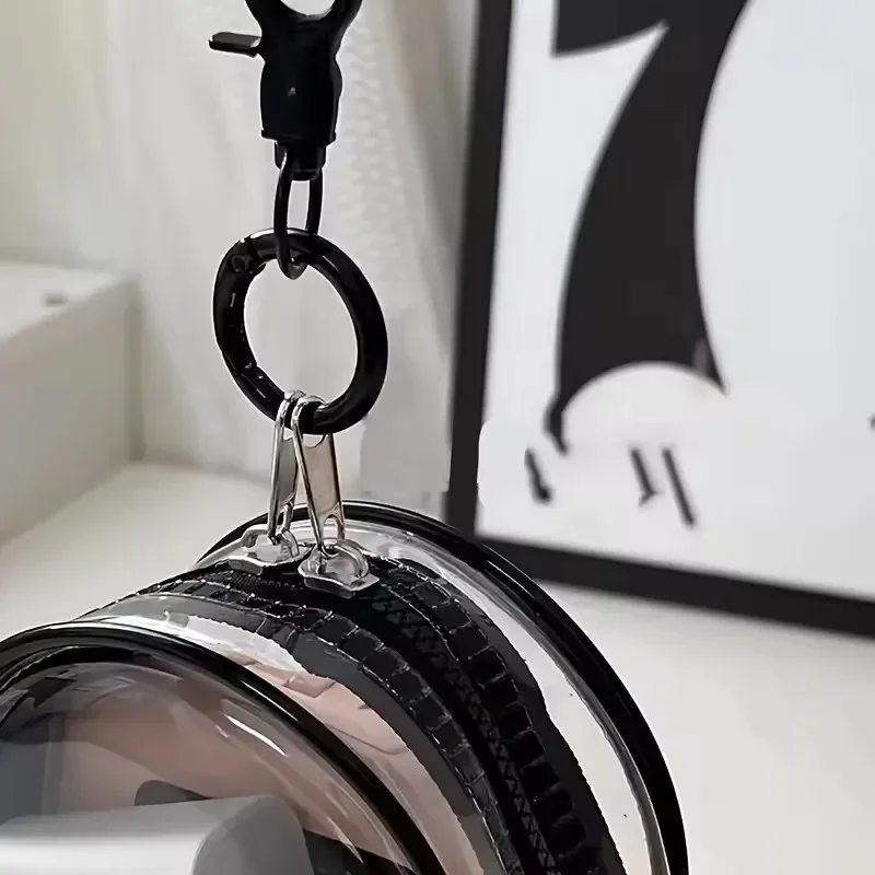 Mini borsa portaoggetti portatile con cerniera trasparente Portachiavi Bambola di cartone animato Giocattolo per bambini MysteryBox Organizzatore di cavi per borsa per caricabatterie per auricolari