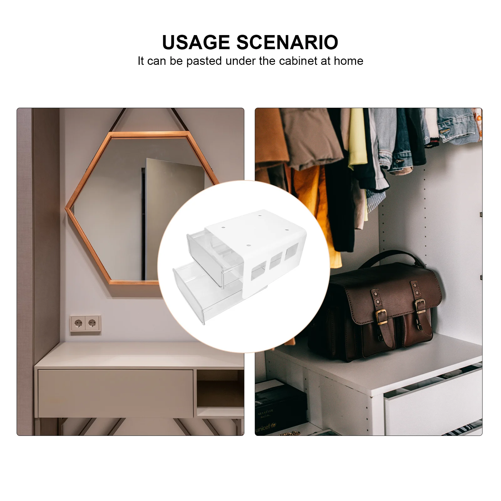 Drawer Style Box Under Desk Storage Organizer Table Bottom Adhesive Pen Box Hidden Drawer For Office Home Classroom