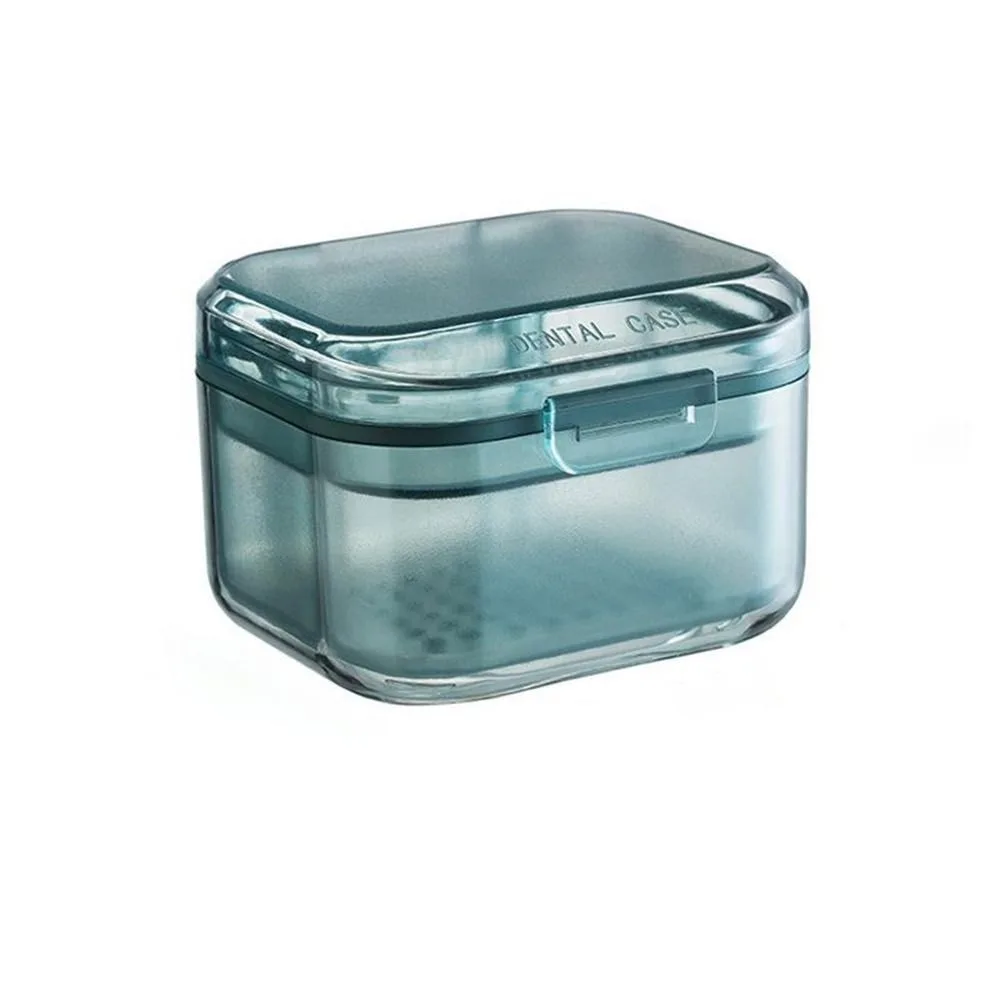 3Layers Invisible Braces Box Draining Transparent Denture Storage Case Large Capacity False Teeth Holder Dental Braces Container