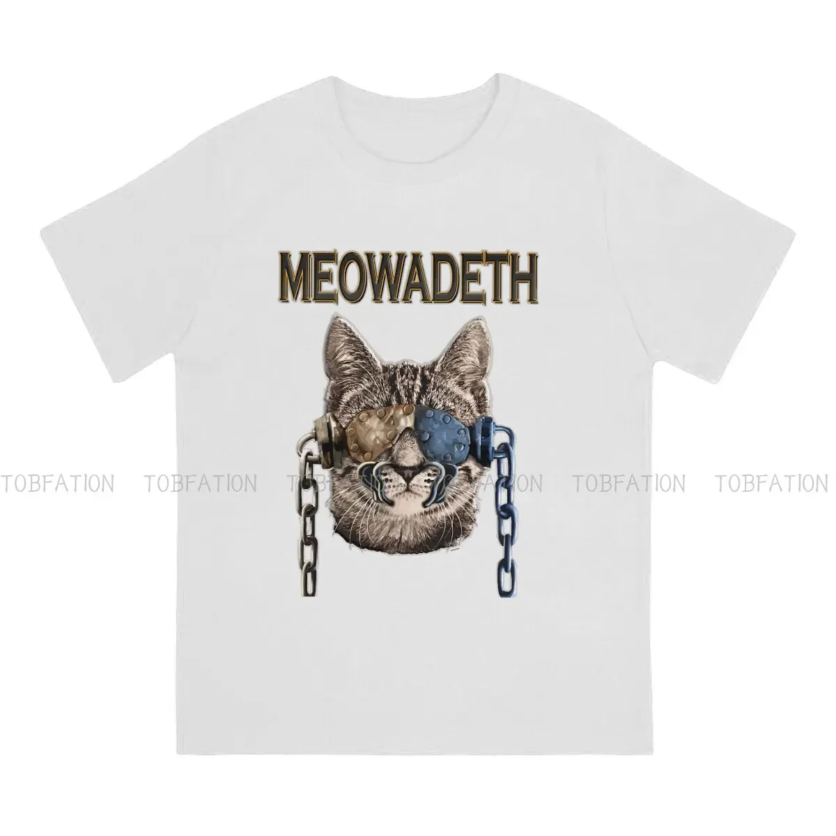 Metaall Music Cats Band Polyester TShirts MEOWADETH Distinctive Homme T Shirt Hipster Clothing