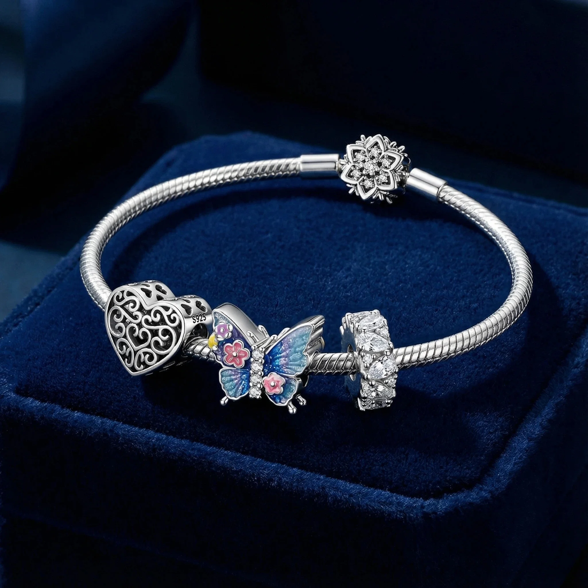 

Подвеска-шарм в виде бабочки из стерлингового серебра 925 пробы с кубическим цирконием, подходит для браслетов и ожерелий своими руками, подарок для нее, Colgante Plata