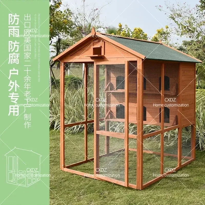 Outdoor Wooden Pigeon Cage House Shed for Racing and Meat Pigeons Breeding Pairing Rainproof Sun Protection Solid Wood Bird