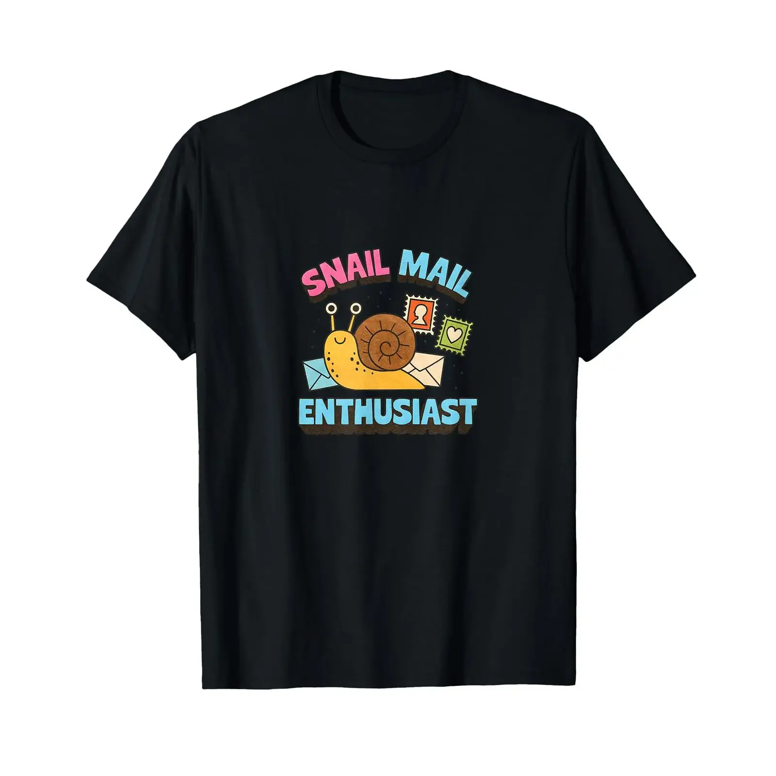 Snail Mail Enthusiast Retro Aesthetic Stamp Collector Design T Shirt vintage Washed graphic Soft Breathable Unisex Versatile
