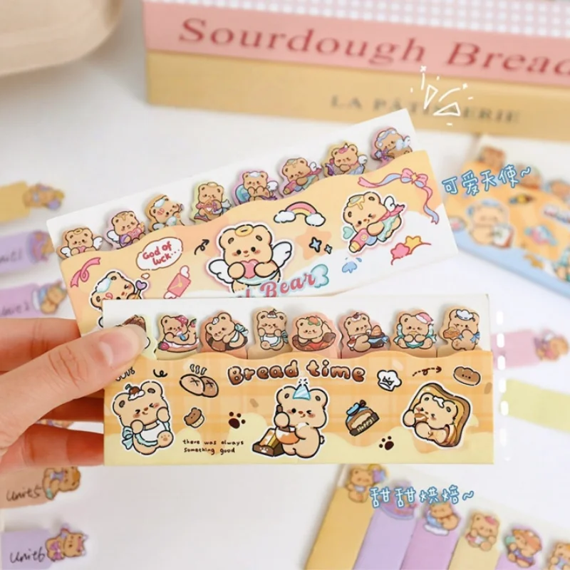 40pcs/lot Kawaii Creamy Bear Index Memo Pad Cute N Times Stationery Label Notepad Bookmark Post School Supplies