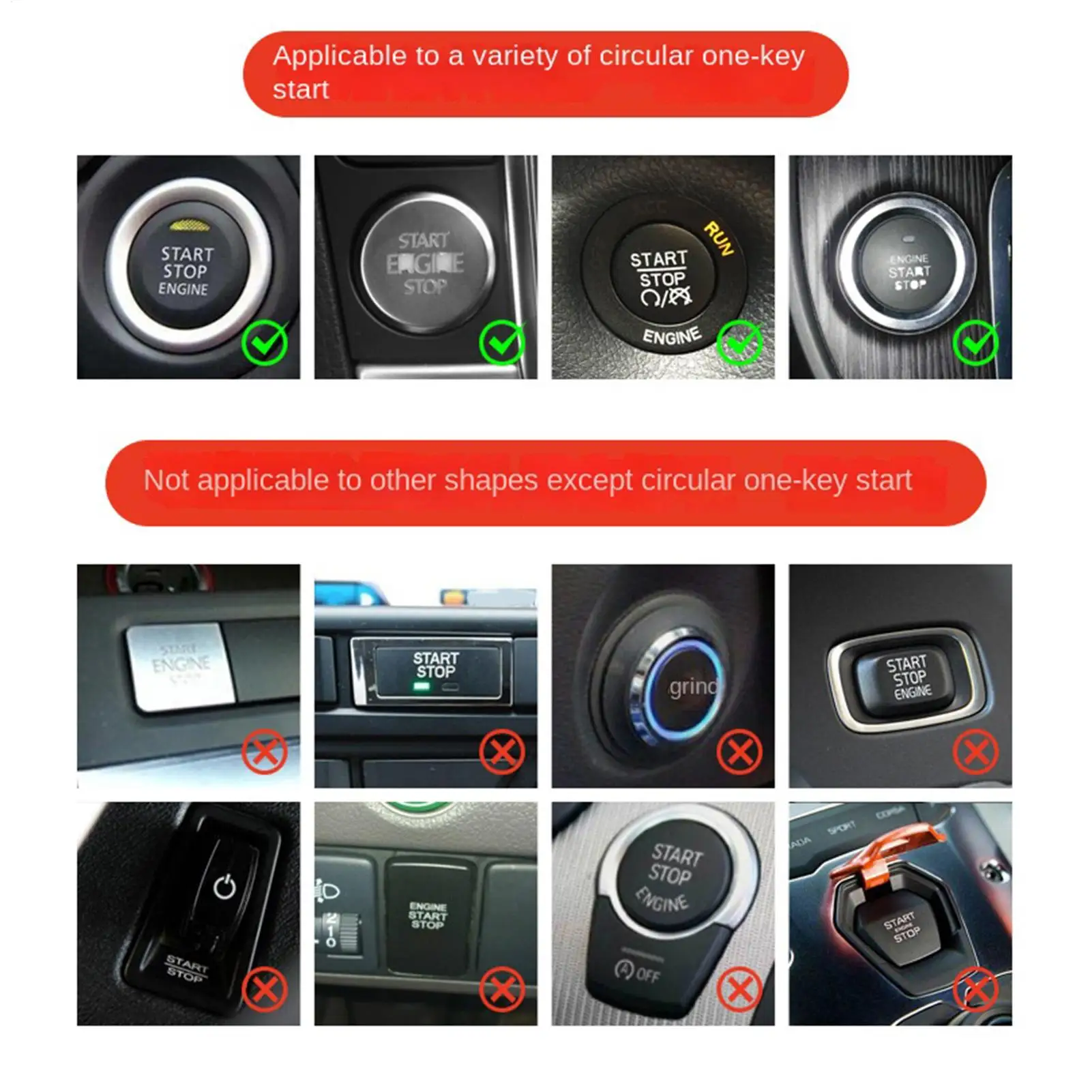 

Start Button Joystick Car Interior Accessories Start Stop Button Cover For Women Men Adults Drivers Detailers Modifiers Daily