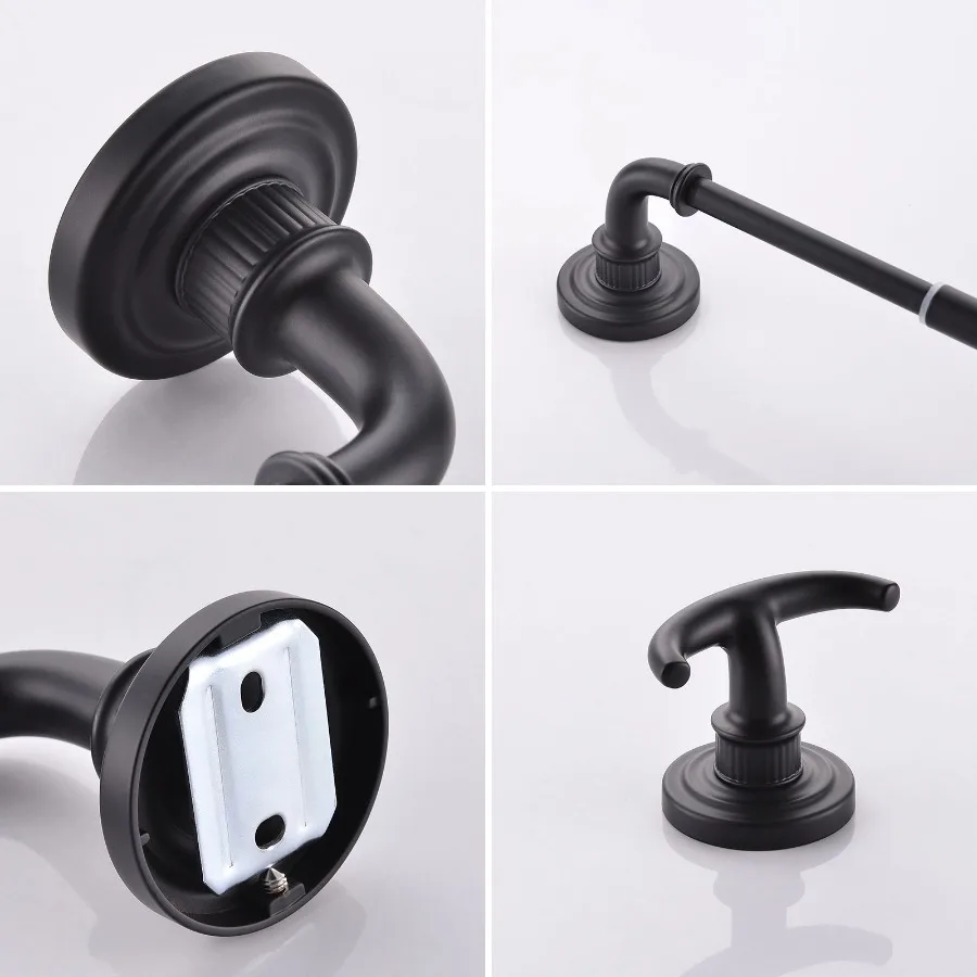 

Bathroom Hardware Set Black 4Pieces Bathroom Towel Rack 24 Inches Adjustable Bathroom Accessories Set