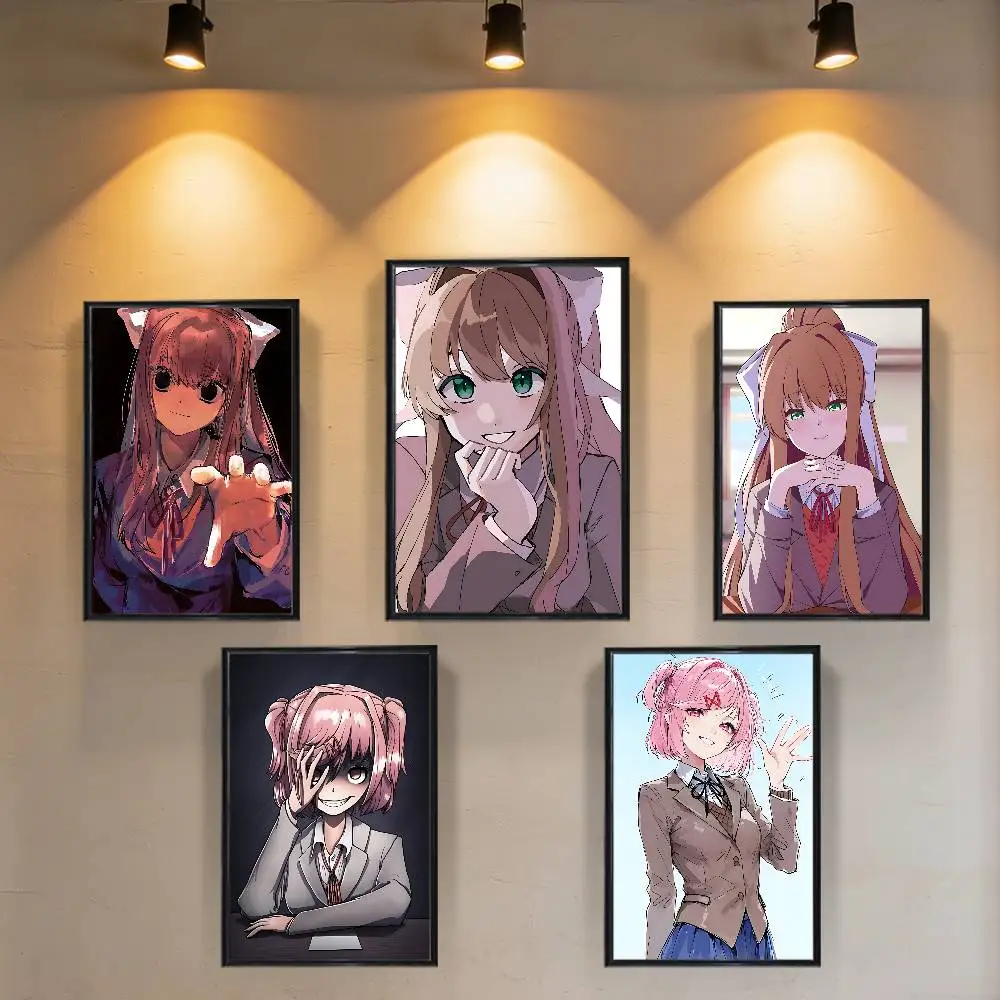 Happy birthday Natsuki Monika DDLC High Quality Dorm Living Room Aesthetic Wall Decoration Painting Poster Stickers Gift