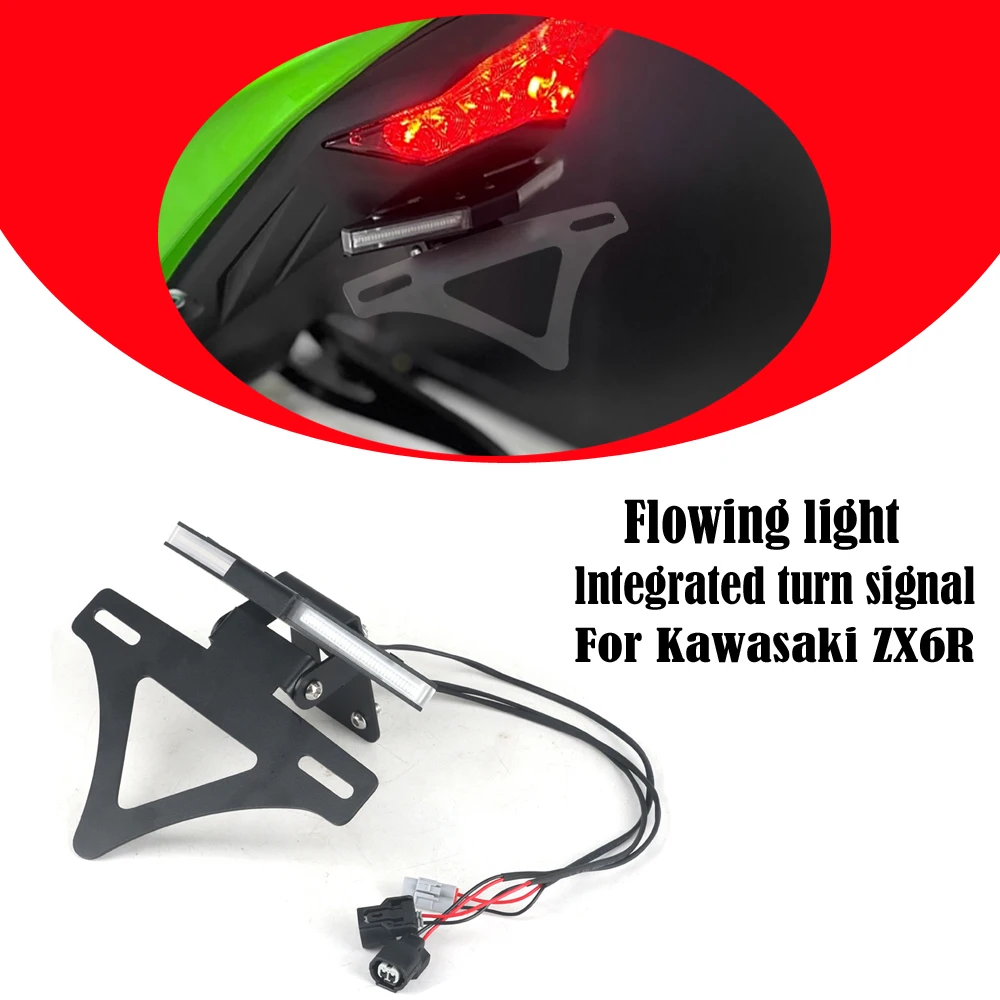 

For Kawasaki Ninja ZX-6R Ninja ZX6R 2024 2025 Motorcycle Accessories Rear Short Tail License Plate Holder Tailstock Bracket Kit