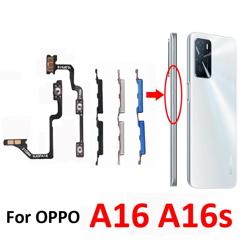 

For Oppo A16 CPH2269 CPH2275 Phone New Volume Up Down Button Key Flex Cable Repair Part For OPPO A16s CPH2271