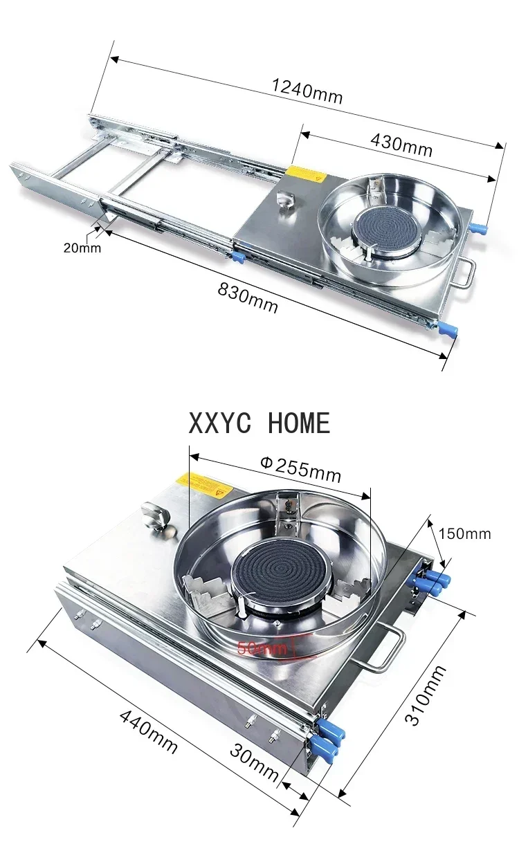 RV Pull-out Sink 304 Stainless RV External Kitchen Steel Electric Pulse Ignition Gas Stove  RV Stove