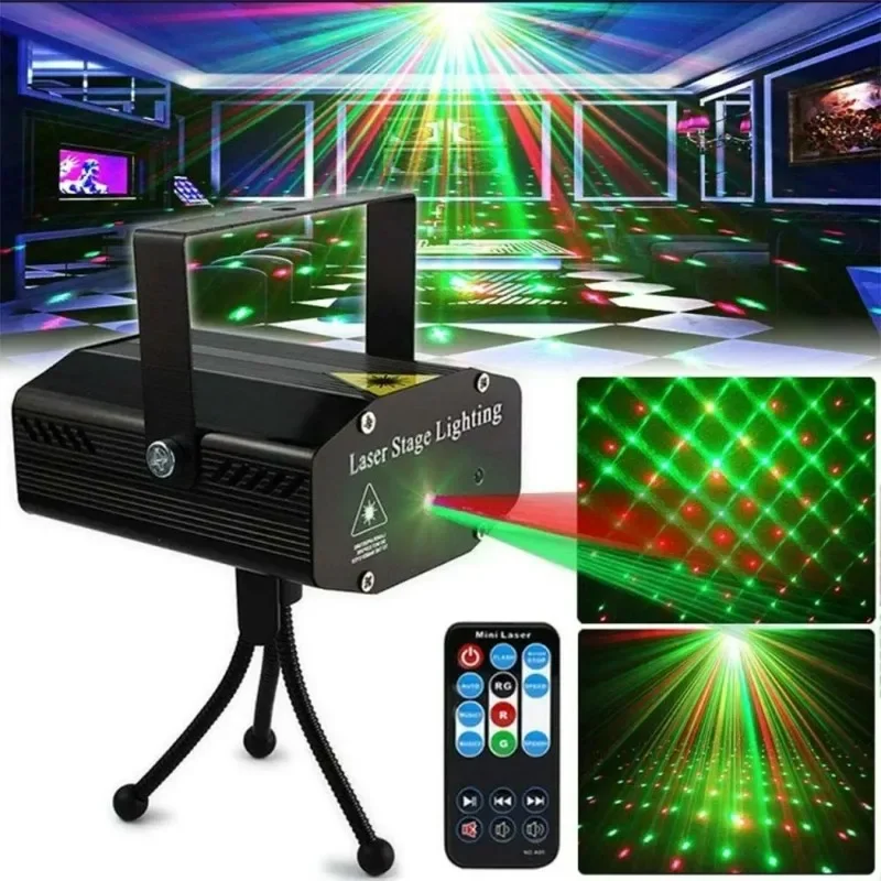 

Portable Remote Control LED Stage Light DJ KTV Disco Lamp Projector Laser Lights Flash for Christmas Party Wedding Bar