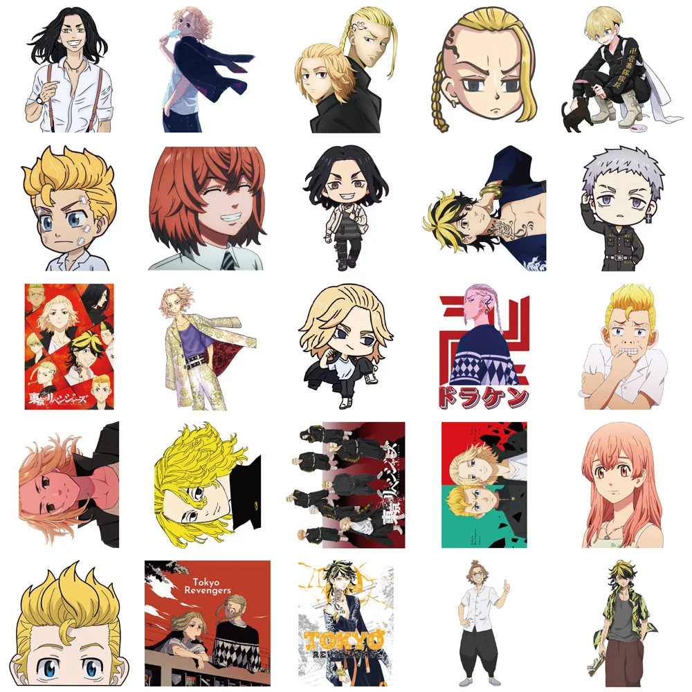 10/30/50/100PCS Tokyo Revengers Stickers Anime DIY Water Bottle Laptop Travel Case Fridge Cartoon Waterproof Kid Sticker Decals