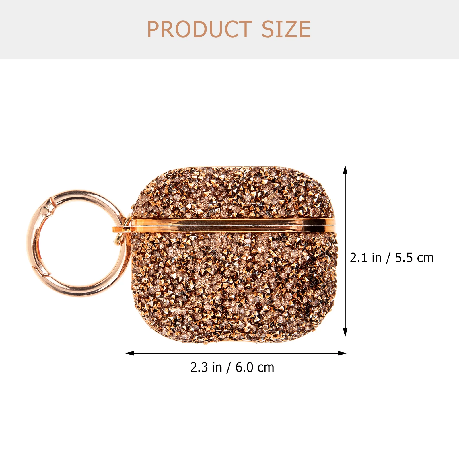 

Rhinestone Case Portable Protective Cover Fashion Wireless Earphone Shell Wear Resistant Sleeve Classic Design Gift Earphone Box