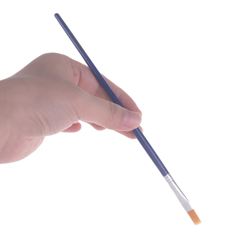 6 ชิ้น/เซ็ตแปรงทาสีสีน้ําแบนไนลอนจิตรกรรมชุดแปรง Art Supply