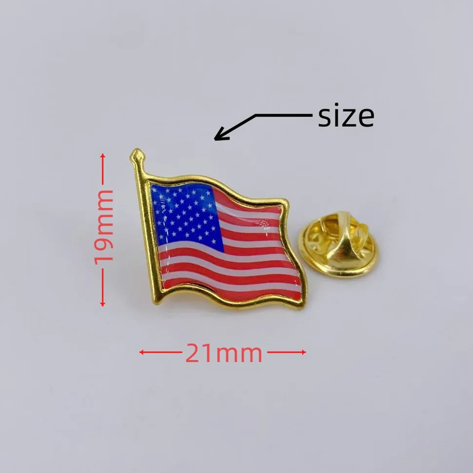 Anstecknadeln mit USA-Flagge – Brosche mit patriotischer amerikanischer Flagge aus massivem Metall, 0,8 Zoll US-Flagge, Anstecknadel für Anzug, Jacke, Blazer, Revers – Detail 2
