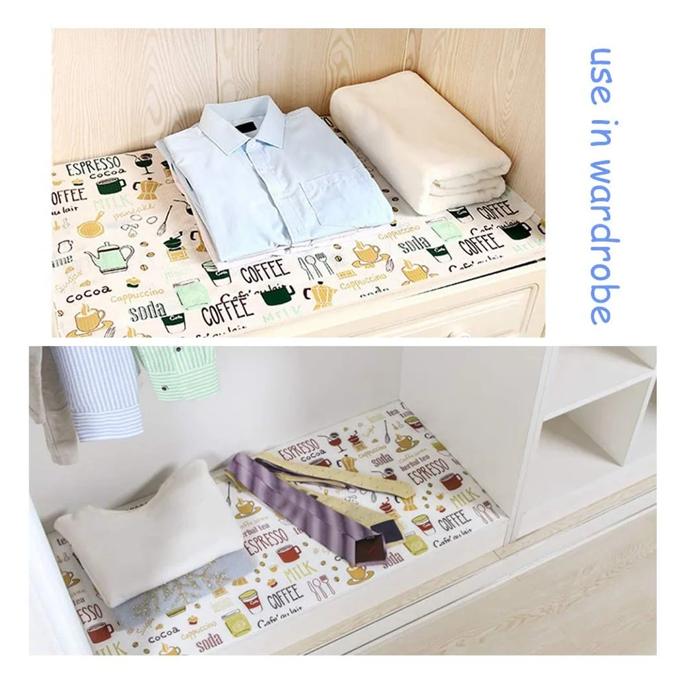 (A02R] Multi-Function Drawer Shelf Liner Foam Paper for Kitchen Cabinets,Refrigerator,Drawers,Cabinets(Red, 12 x 196Inch)