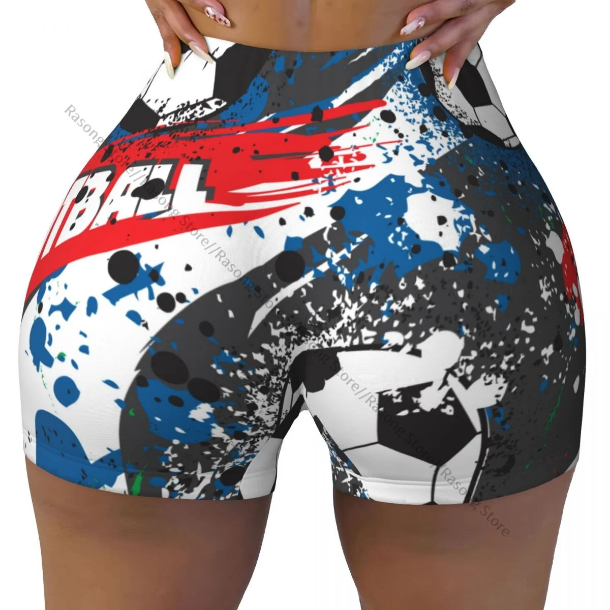 Sexy tight hip sports shorts France Football Championship With Ball And France Flag fitness women's comfortable yoga shorts