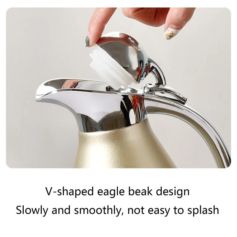 W8EA European-style Durable Stainless Steel Thermal Coffee Carafe 24 Hour Heat Retention Double Walled Vacuum Flask