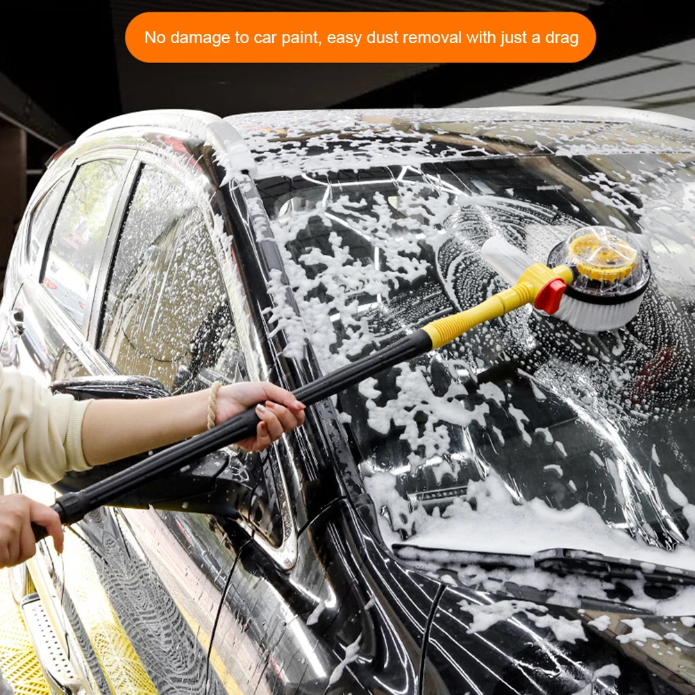 

Automatic Rotating Brushes Long Handle Spray Foam Rotating Brush Adjustable 360 Degree Chenille for Vehicle Cleaning Maintenance