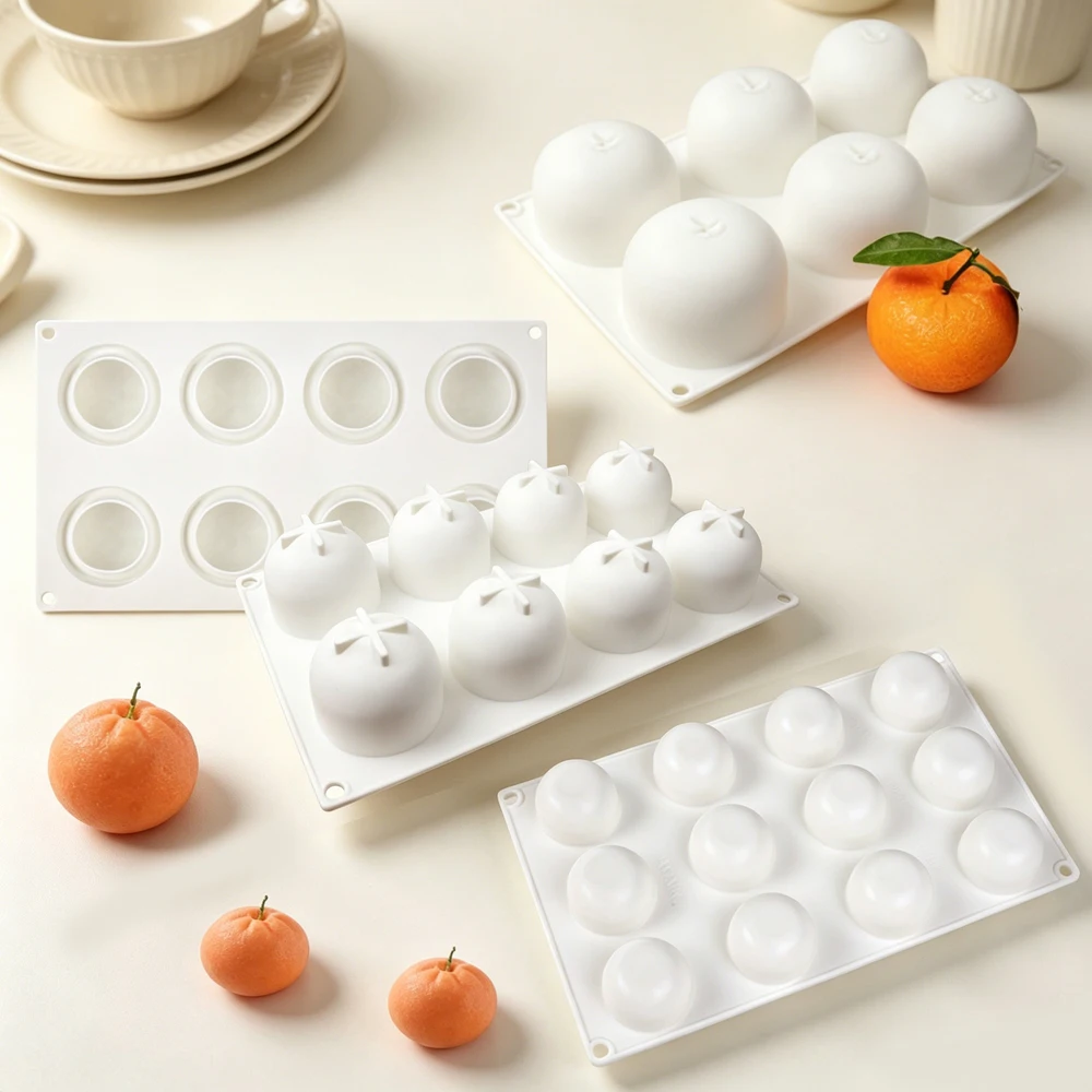 Stampo in Silicone per Dolci con Design Arancione, Grado Alimentare, Antiaderente, per Torte, Mousse, Cioccolato, Gelatine, Caramelle e Candele Fatte