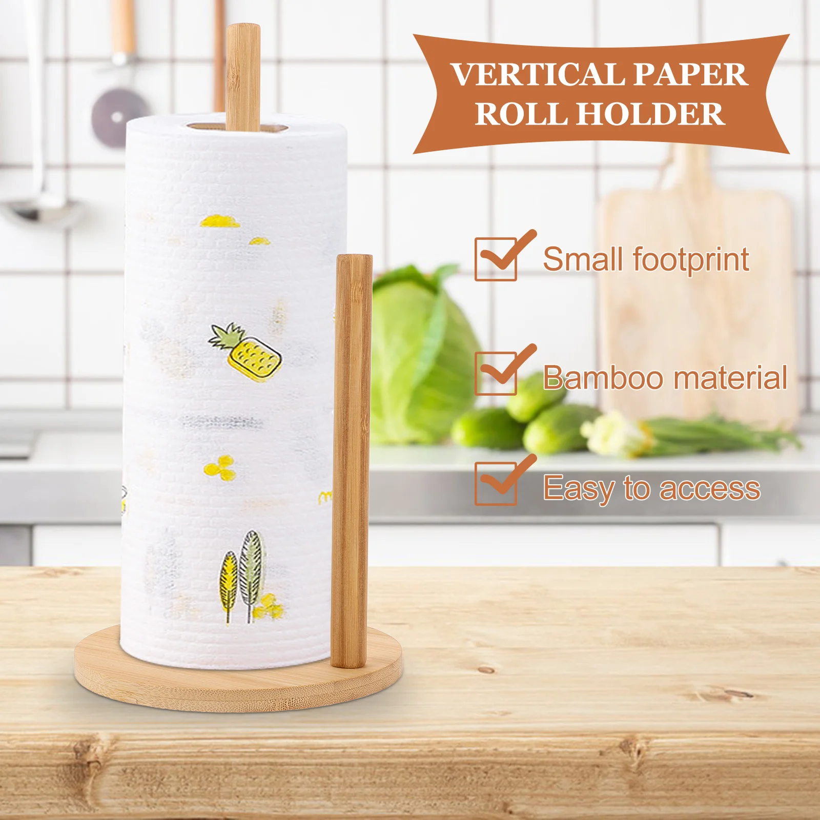 

Simple Design Paper Towel Storage Holder Durable Kitchen Countertop Tissue Rack Suitable for Most Napkin Rolls