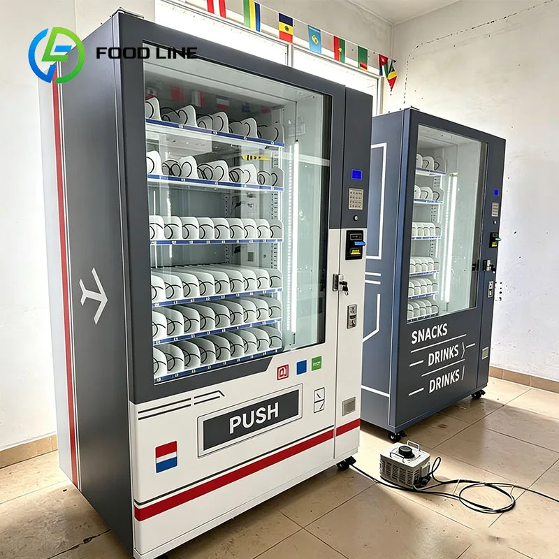 Snack Vending Machine Combo Vending Machine Food Vending Machine Candy Bars Crackers Soda Bottles Customized
