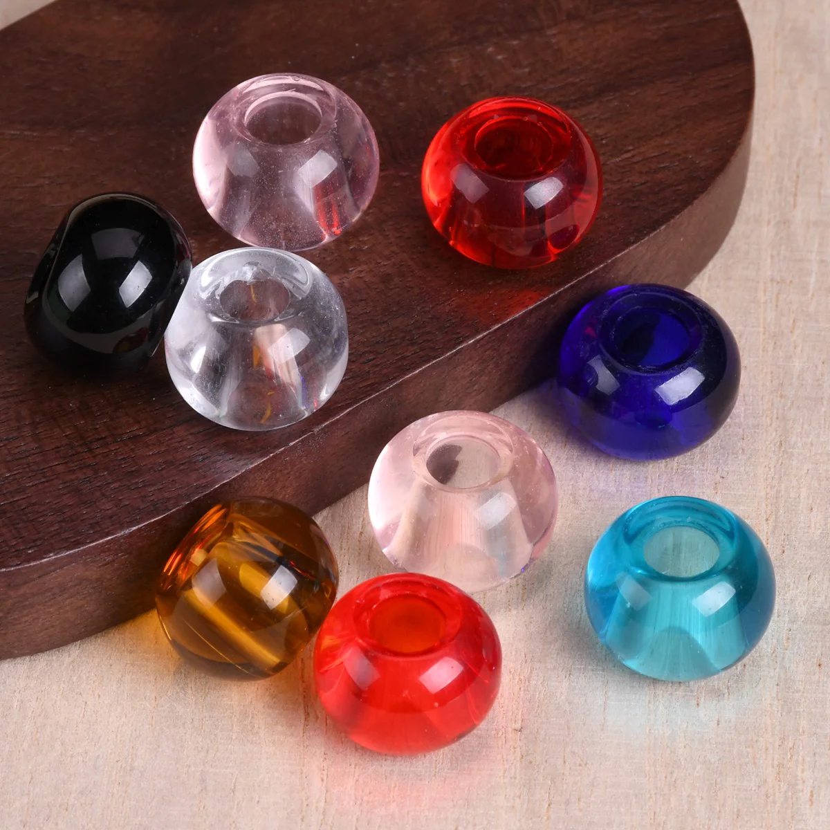 

10pcs Rondelle Shape 14x10mm Crystal Glass Loose Big Hole Beads for Jewelry Making DIY European Charm Bracelet