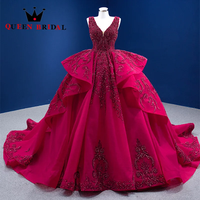 Tulle V Neck Elegant Evening Dress 2023 New Exquisite Beading Lace Formal Sleeveless Ball Gowns Robes De Soirée Custom ZX36