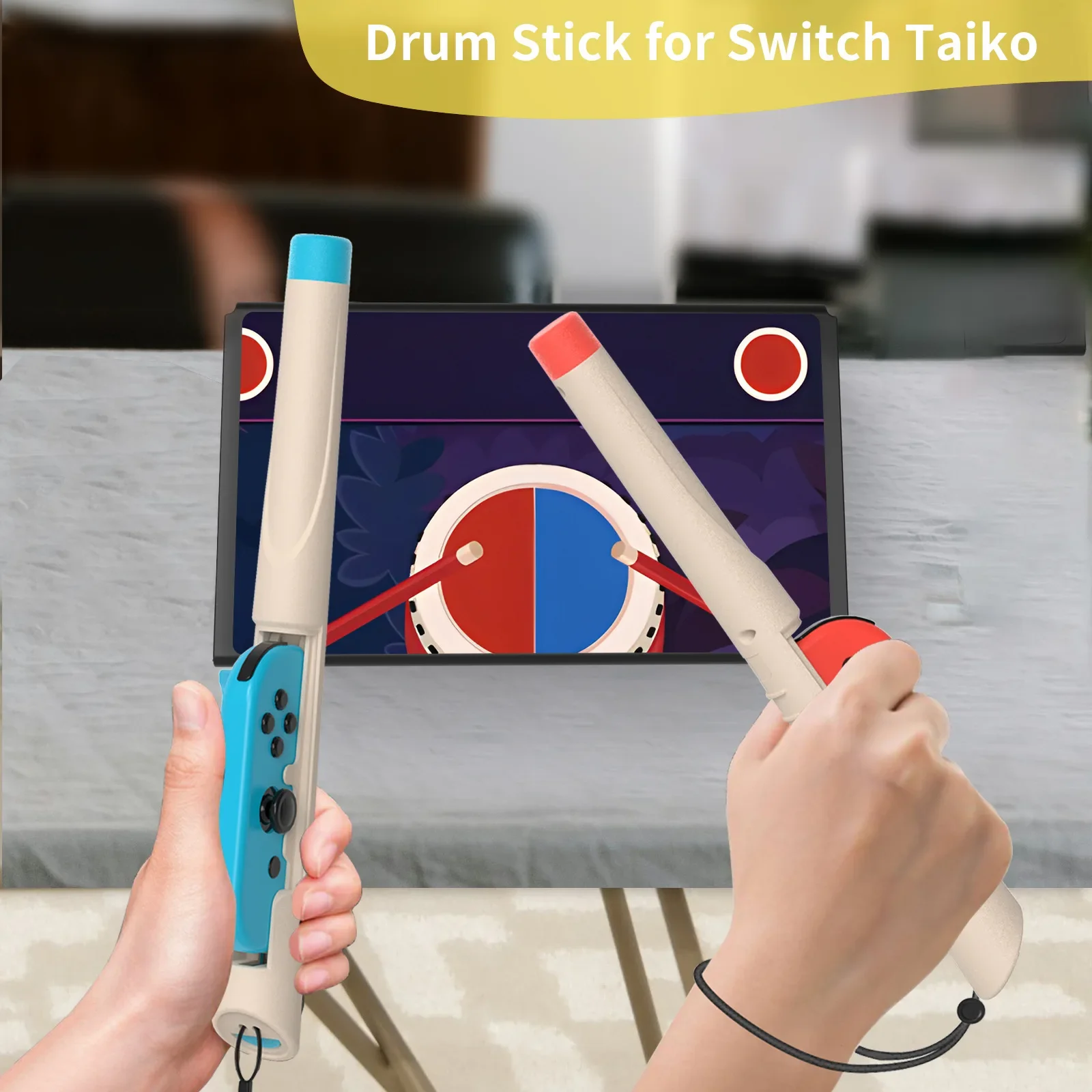 JYS-NS256 For Switch Drum Stick Handle Grip for Switch Taigu Expert Game Drum Stick Joypad Holder Drum Stick Hammer 2 Pack