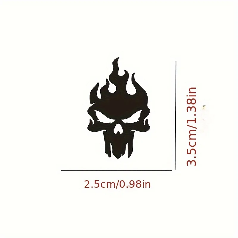 2PCS/SET  Black/White Flame Skull Stickers Waterproof Vinyl Decal for Car Motorcycle Helmet Decoration