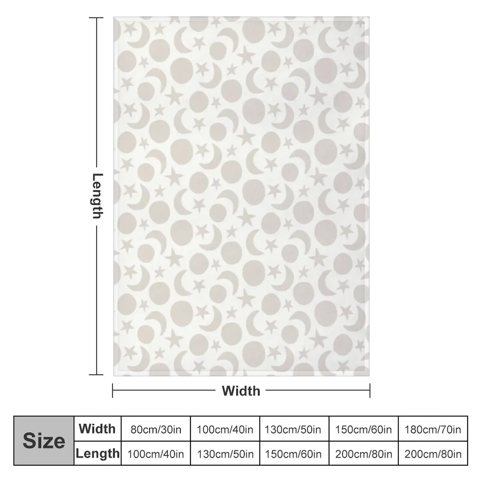 Scandi style moon and stars cream and beige Throw Blanket Hairys Extra Large Throw Blankets