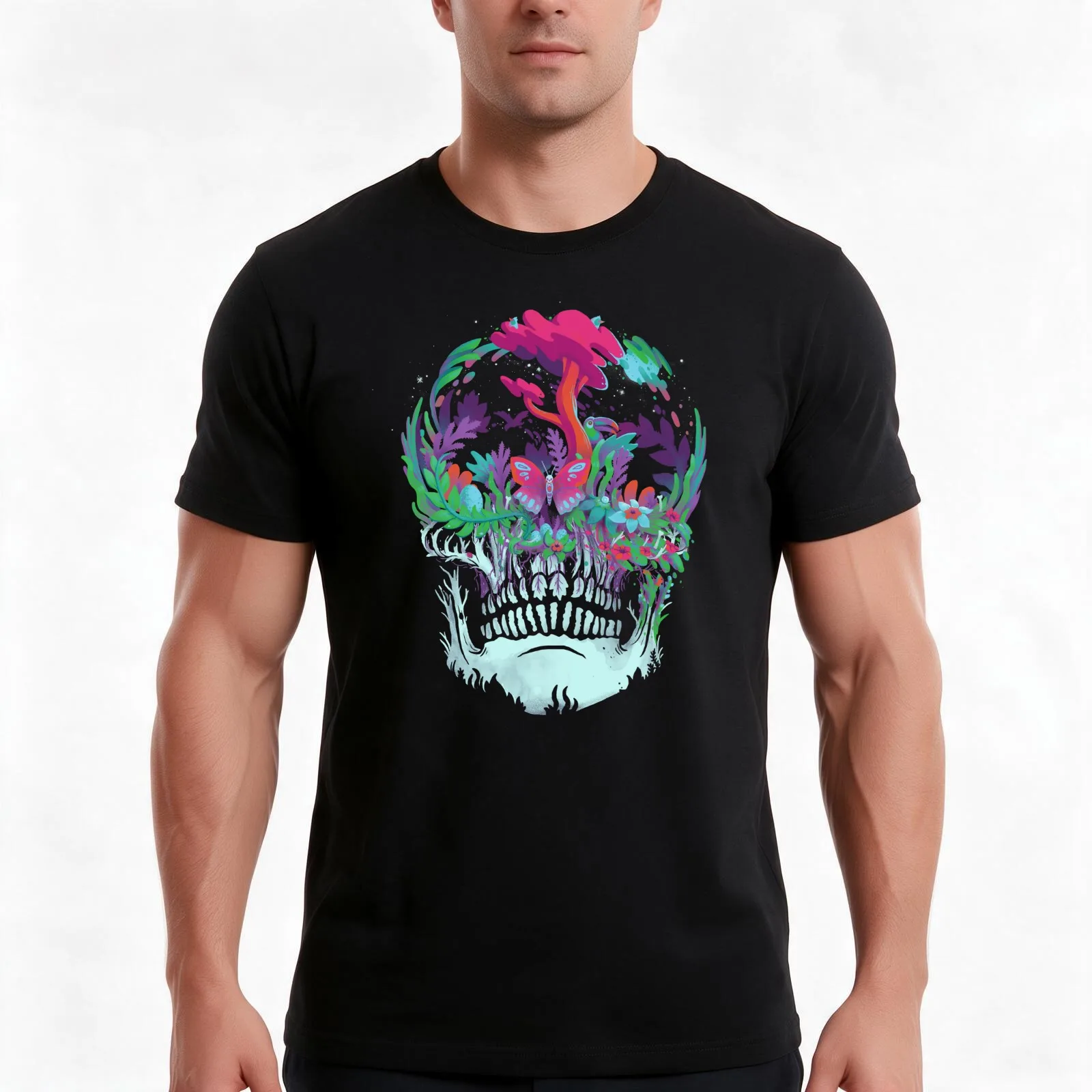 Beyond Death T-Shirt, Summer Casual Cotton Tee, Oversized Streetwear Tops, Vintage Graphic Print, Loose Fit Short Sleeve