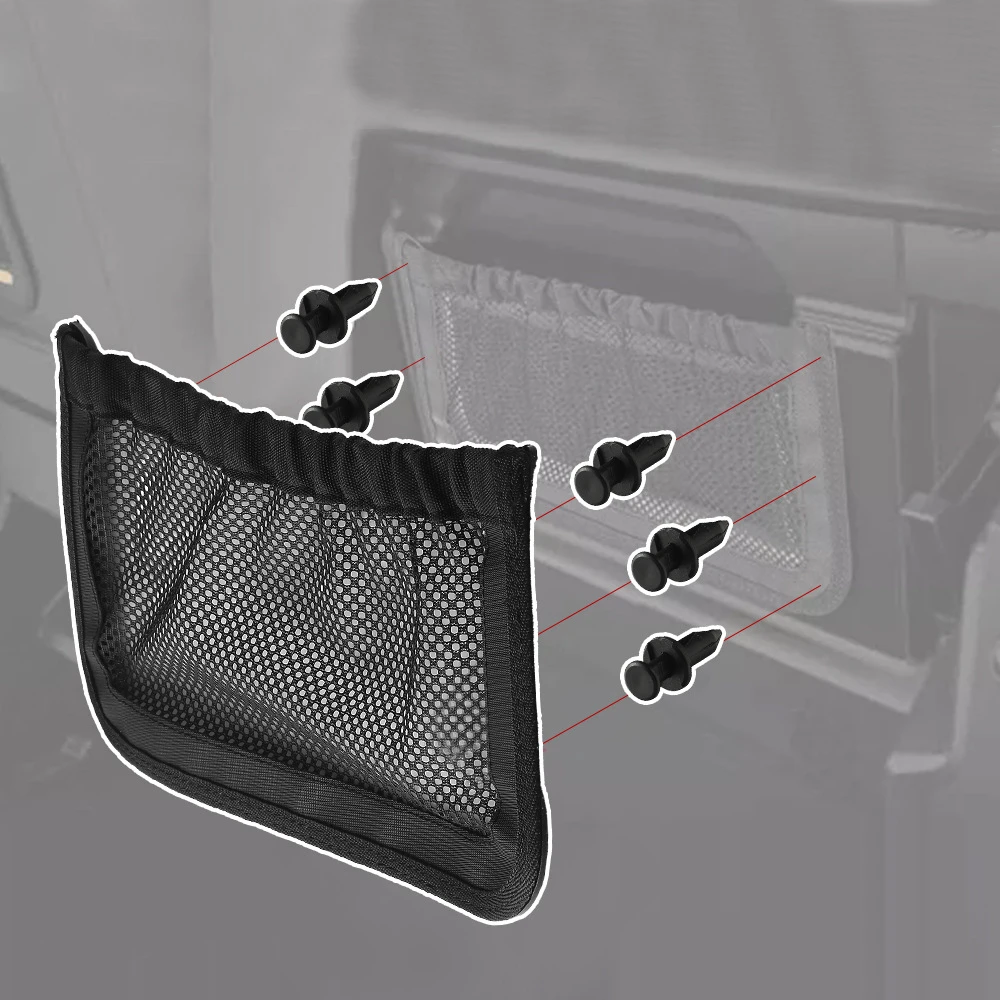 

1 Pair SxS Rear Backrest Storage Nets Supplied Black Plastic Push Rivets Compatible with Can Am Defender Max 715003019