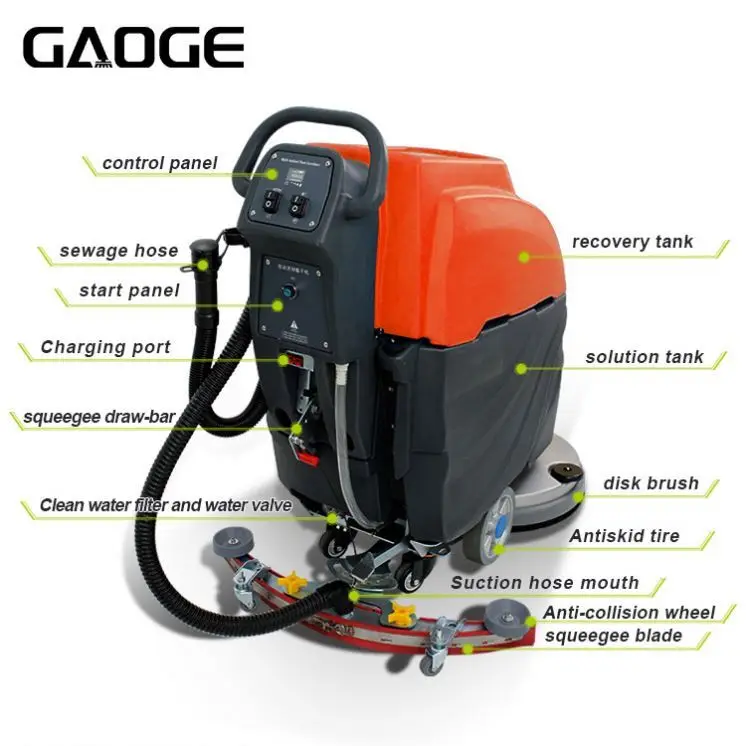 Gaoge Hot Selling A1 Hand Push Floor Washing Machine Scrubber With Ce Certificate