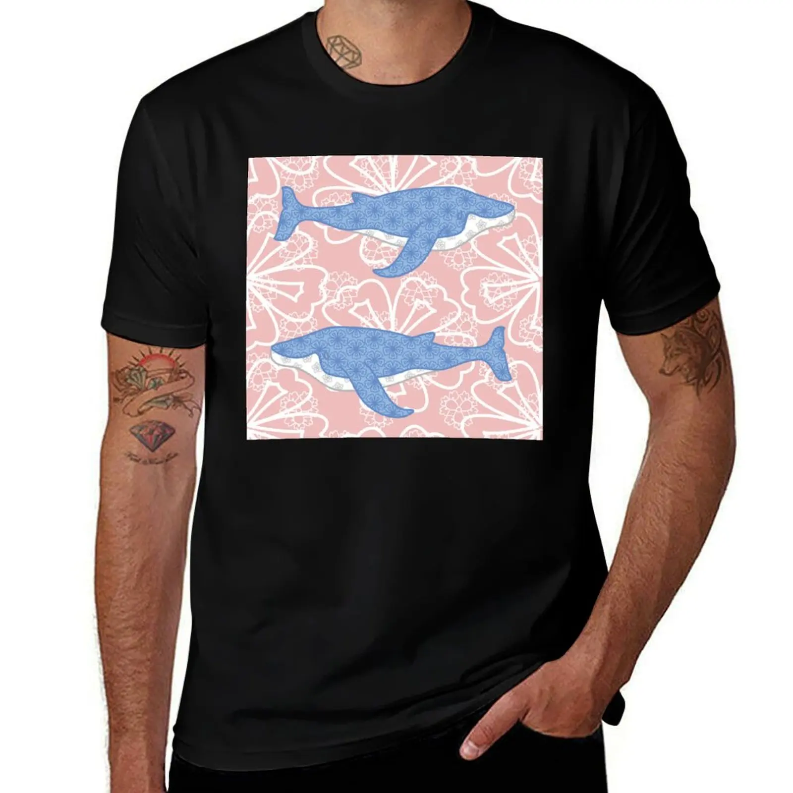

flower whale T-Shirt t shirts for man pack cotton printed t shirts for man T-Shirt