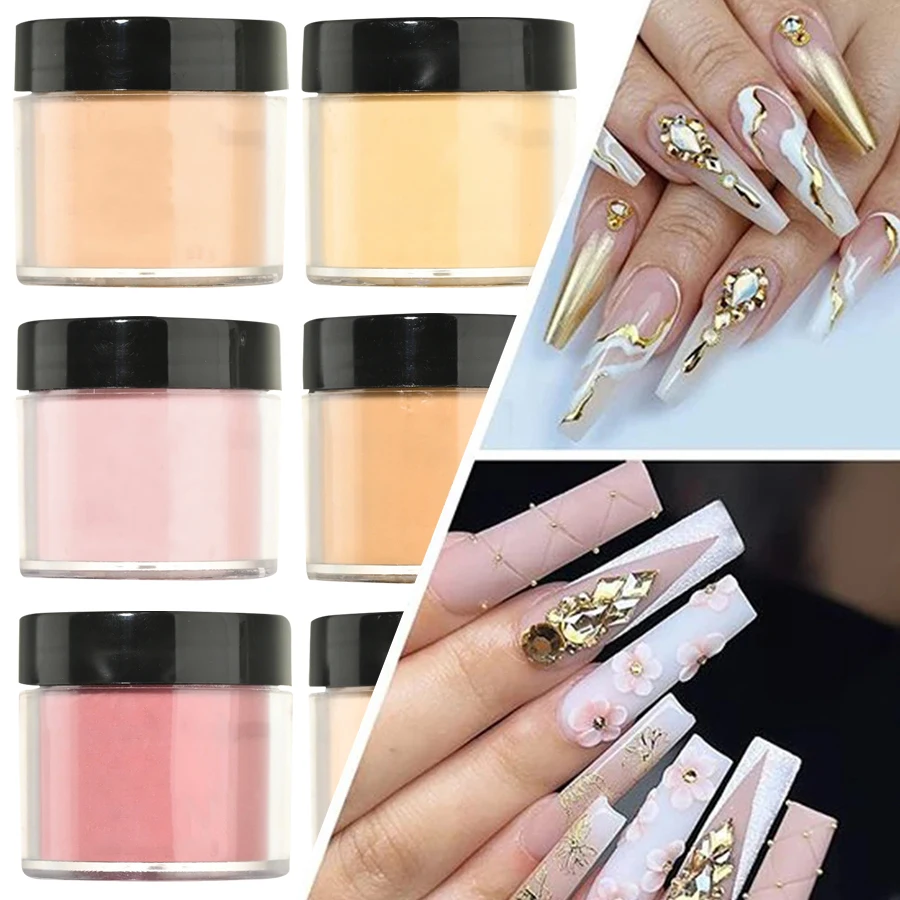 1/9Box Nail Powder Professional Nude Acrylic Powder Extension Dipping Flower Pattern Engraving Pigment Nude Crystal Powder