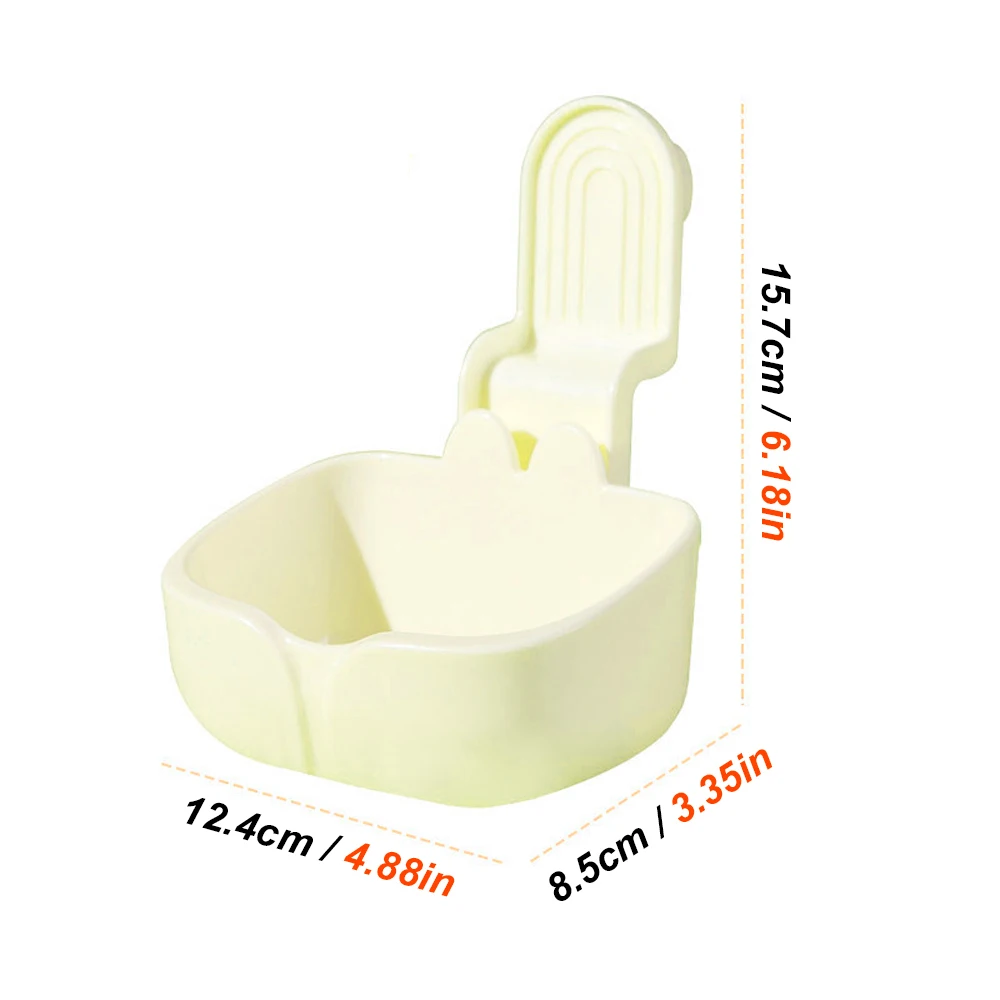 1PC Cute Rabbit Ear Pet Feeder Bowl Cage Hanging Food Dish Anti Spill Water Cup For Bunny Guinea Pig Chinchilla Kennel Accessory