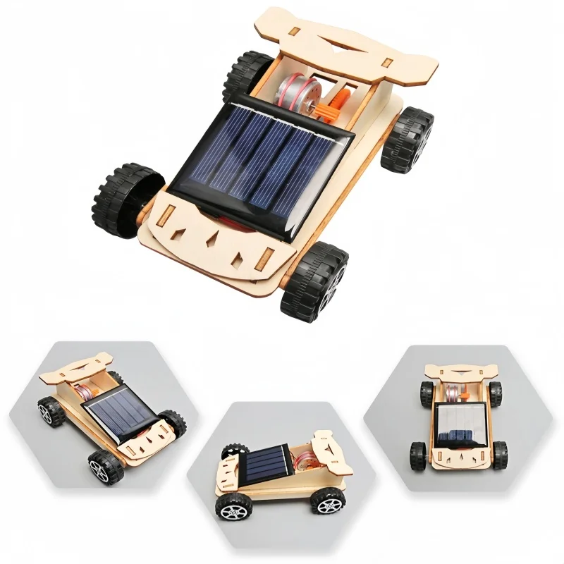 Solarbetriebenes Automodellbausatz – Lernspielzeug für Kinder, wissenschaftliches Experimentierspielset. Zusammenbauen Sie Ihr eigenes, sonnenbetriebenes Fahrzeug