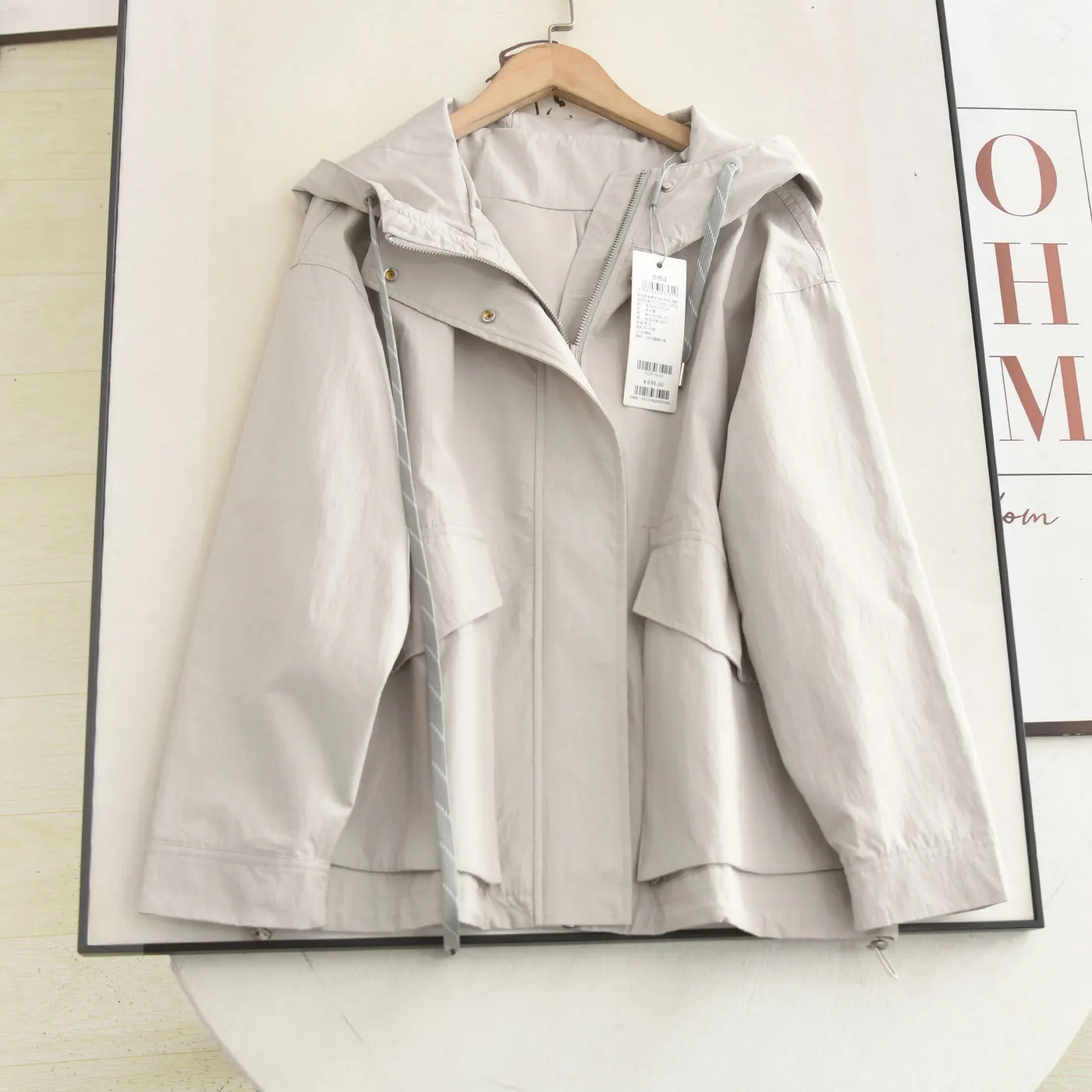 

McSystem, новинка осени 2023, женская повседневная свободная ветровка с капюшоном Jaet, универсальное длинное пальто средней длины Sve