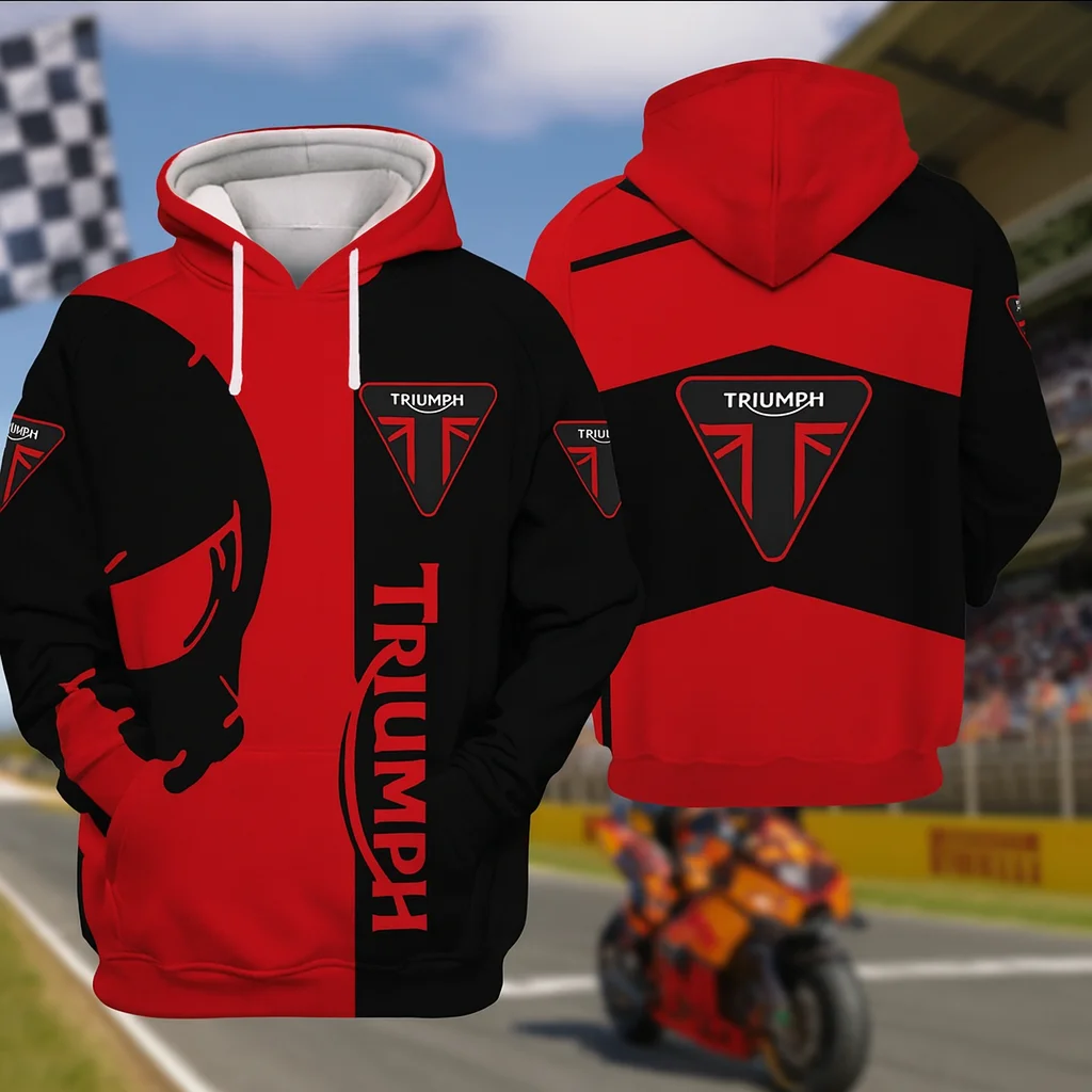 

Hot Selling 2026 Triumph Motorcycle Fan Hoodie Fashion Printed Riding Sweatshirt Street Casual Comfortable Daily Wear Top