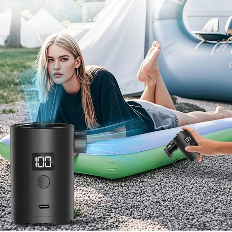 

Compact Outdoor Air Pumps High Efficiency Fast Inflation Lightweight Multiple Nozzles for Camping Rechargeable Air Pumps H9EE