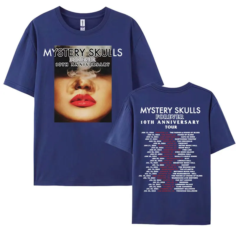 Mystery Skulls - Forever 10th Anniversary Tour 2024 T Shirt Men Hip Hop Punk Rock T-shirts Men Women Fashion 90s Vintage T-shirt