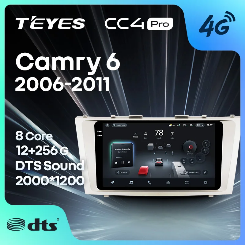 

TEYES CC4 PRO For Toyota Camry 6 XV 40 50 2006 - 2011 CarPlay Android Auto 2DIN Autoradio Radio Multimedia Stereo