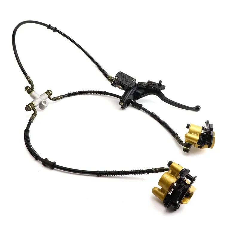Front Twin Disc Brake master cylinder hydraulic Caliper System For DIY 50cc-125cc ATV Buggy Karting Quad Bike Accessories
