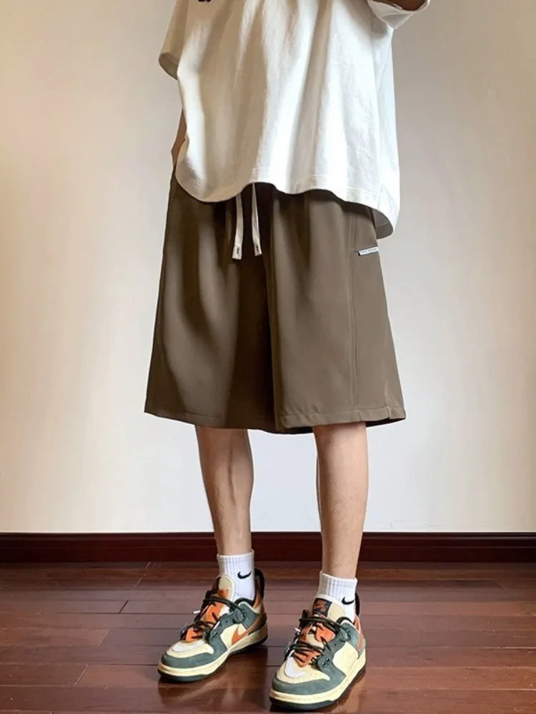 

Мужские летние тонкие прямые брюки Cé Brown Ice Silk, повседневные, свободного кроя, спортивные, средней длины, с охлаждающим эффектом