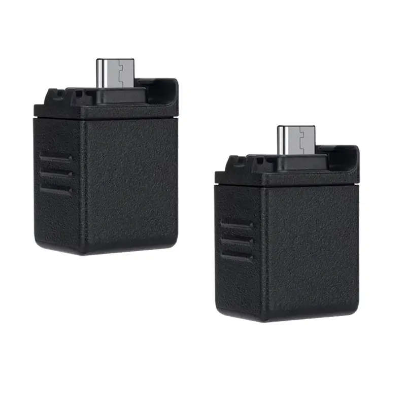 QWE-Type-C Charging Port 3.5Mm Audio Adapter(2 Pcs) For DJI OSMO Action 4/5 Pro Supports External Microphone Input