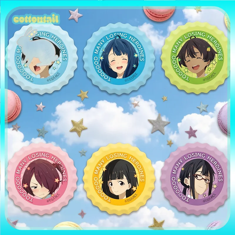 

Original Merchandise Too Many Defeated Heroines Bottle Cap Badges Defeated Anime Peripheral Ornament Acg Goods Cute Collect Toys