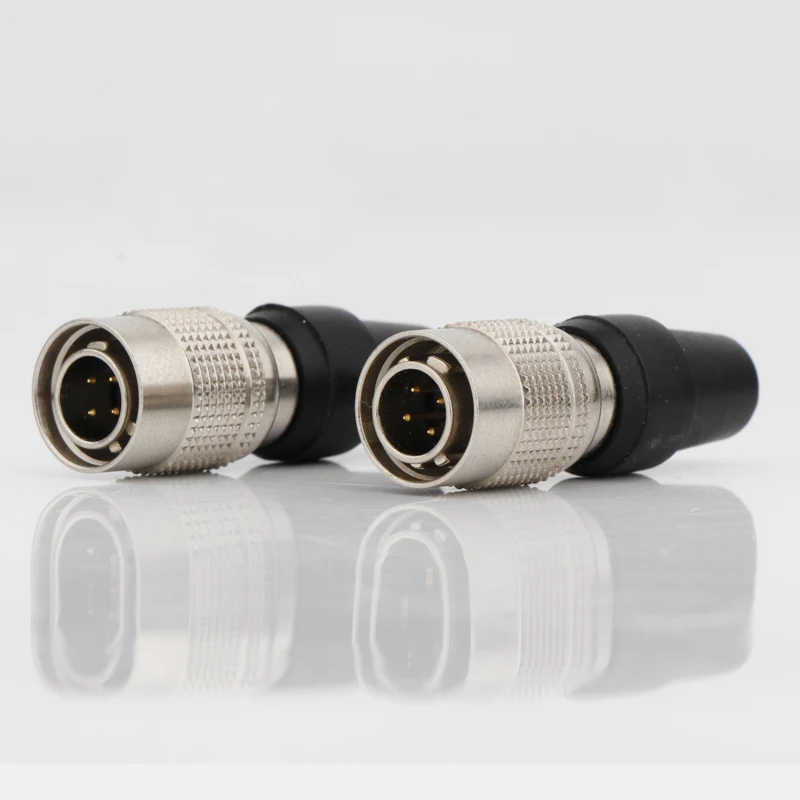 หนึ่งเซ็ต mrspeakers XLR สมดุลเสียงตัวผู้ปลั๊ก4ขาชุบทองสายสูงสุด: 4.5มม. อะแดปเตอร์แปลงการเชื่อมต่อ