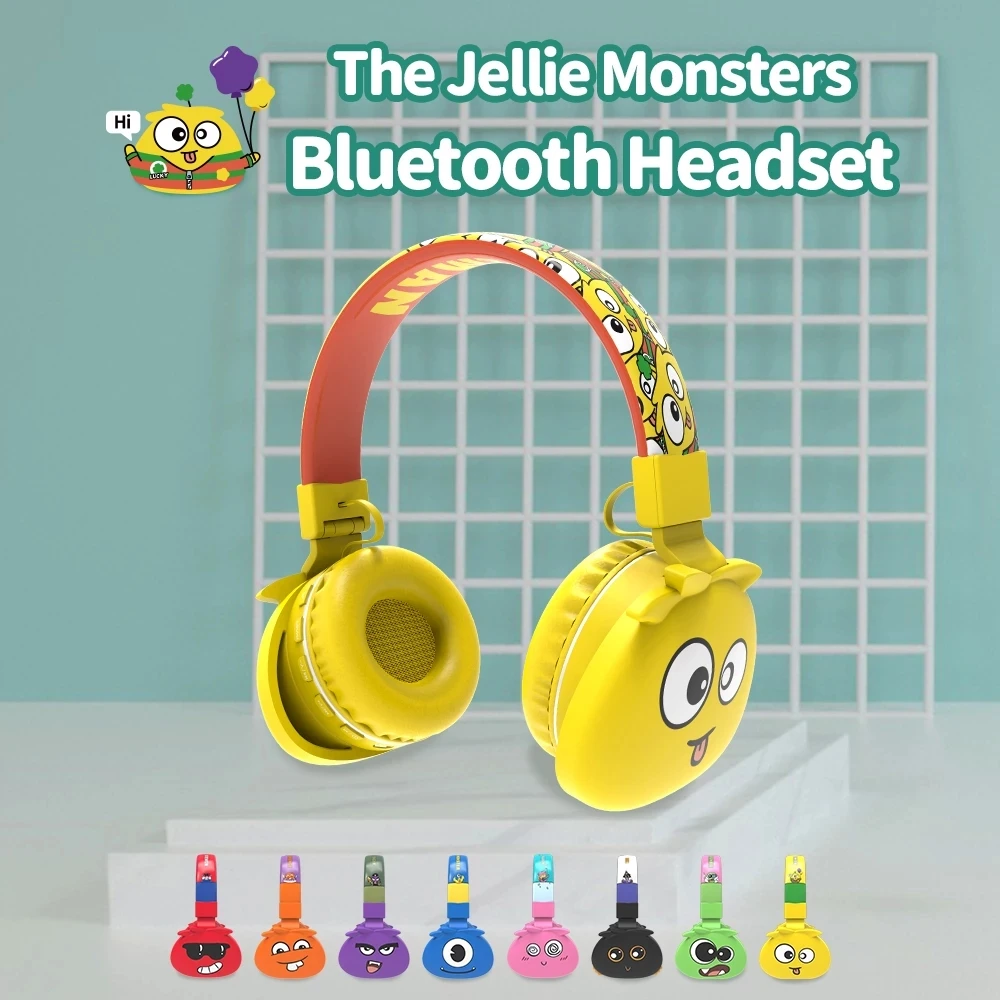Mới Hoạt Hình Tai Nghe Không Dây Bluetooth Gập Stereo Dễ Thương Quái Vật Tai Nghe Cho Iphone Xiaomi Điện Thoại Trẻ Em Bé Trai Bé Gái Tặng