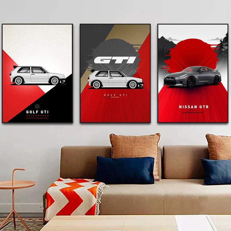 80s Tokyo Street Racing Nissan GTR Poster Wall Art Posters Home Decor Boy Bedroom Painting Interior Canvas Painting Decoration